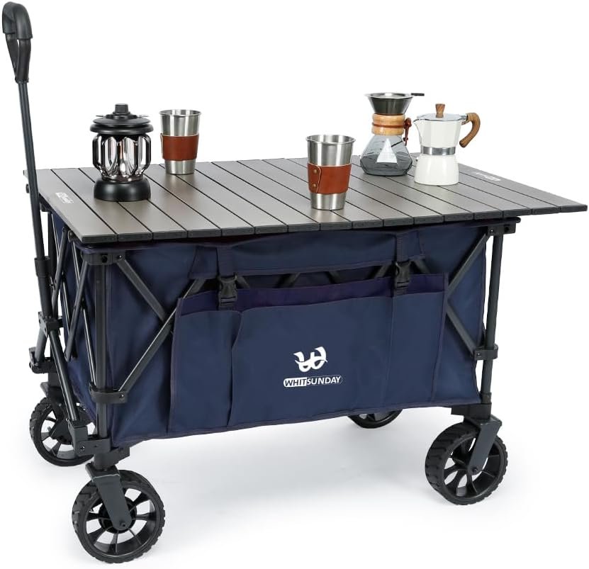 Whitsunday Moko Compact Folding Wagon Cart with Aluminum Table Plate