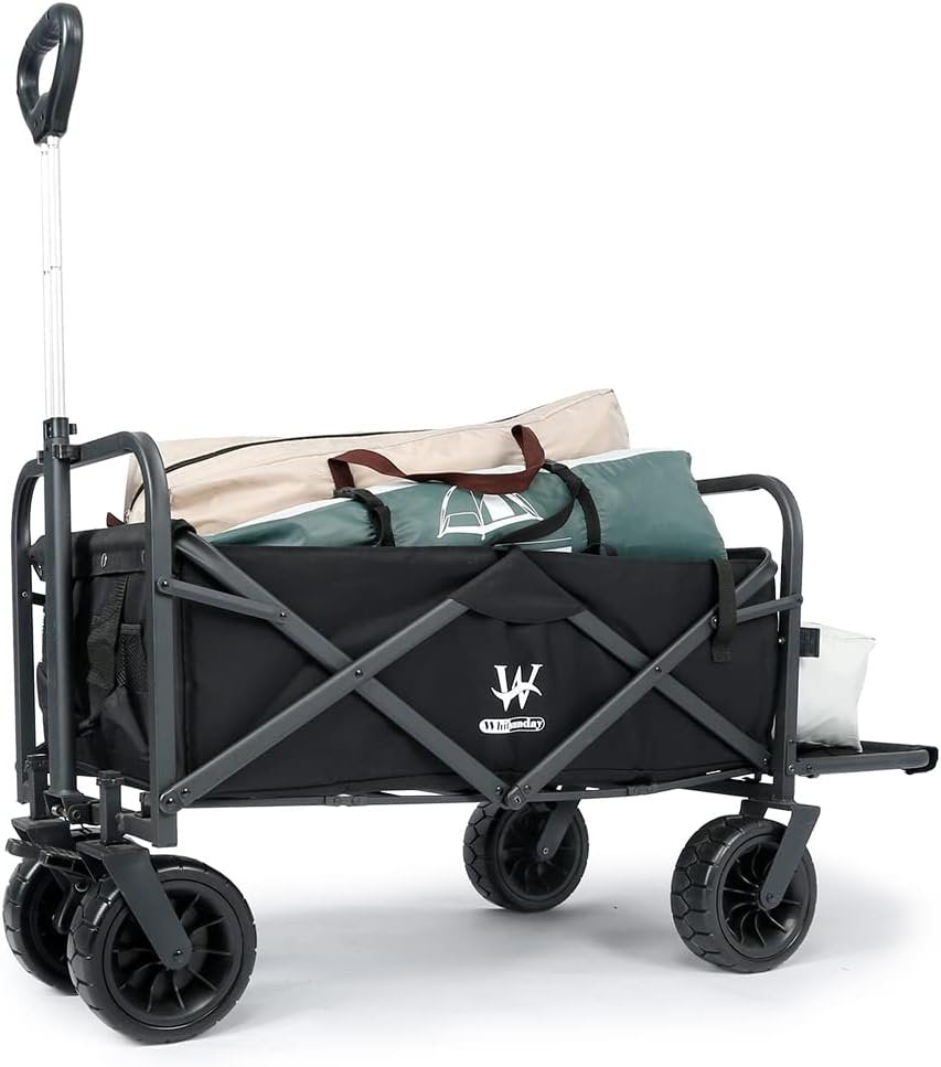 Whitsunday Folding Outdoor Wagon Cart – 8″ Fat Wheels with Brake & Tailgate