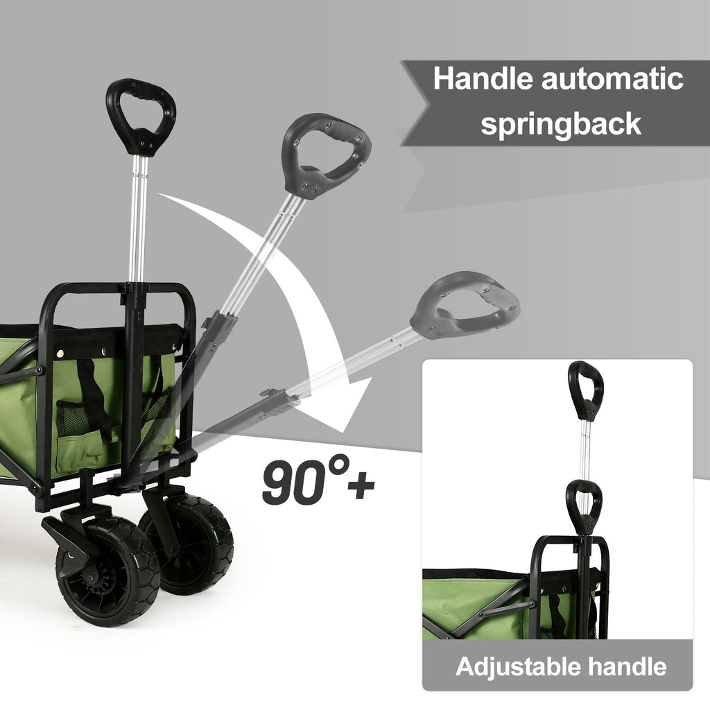 Whitsunday Folding Outdoor Wagon Cart – 8″ Fat Wheels with Brake & Tailgate