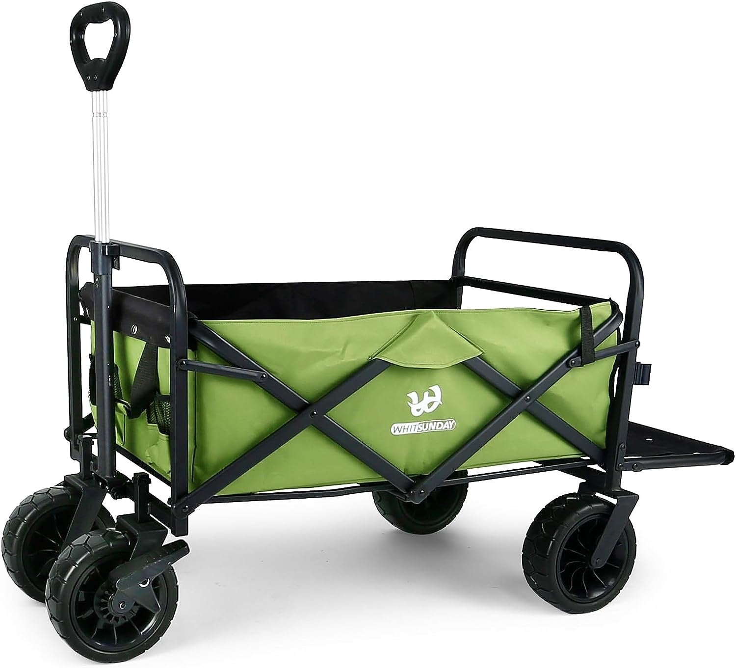 Whitsunday Folding Outdoor Wagon Cart – 8″ Fat Wheels with Brake & Tailgate