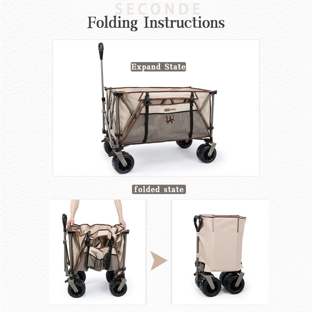 Whitsunday Moko Large Folding Wagon Cart with Table Plate