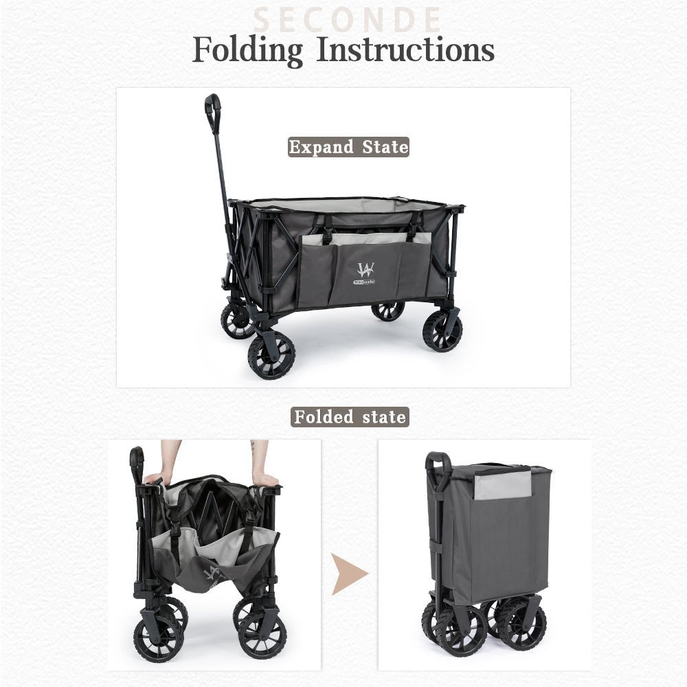 Whitsunday Moko Compact Folding Wagon Cart with Aluminum Table Plate