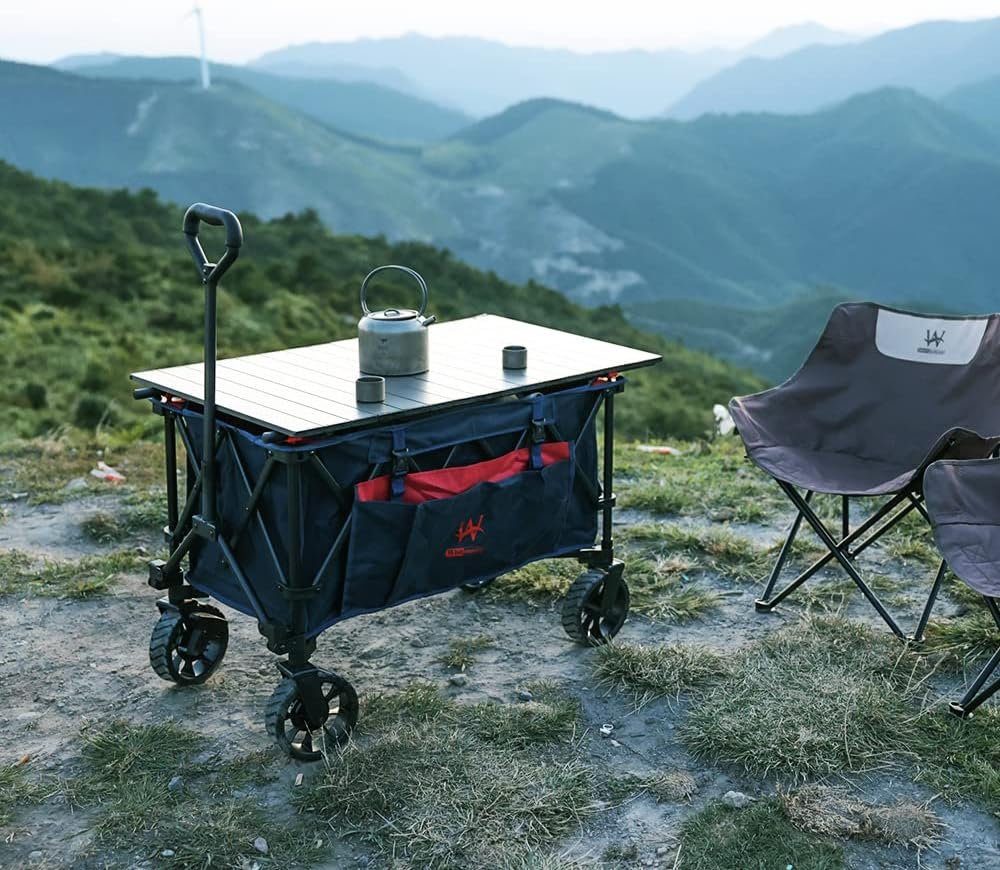 Whitsunday Moko Compact Folding Wagon Cart with Aluminum Table Plate