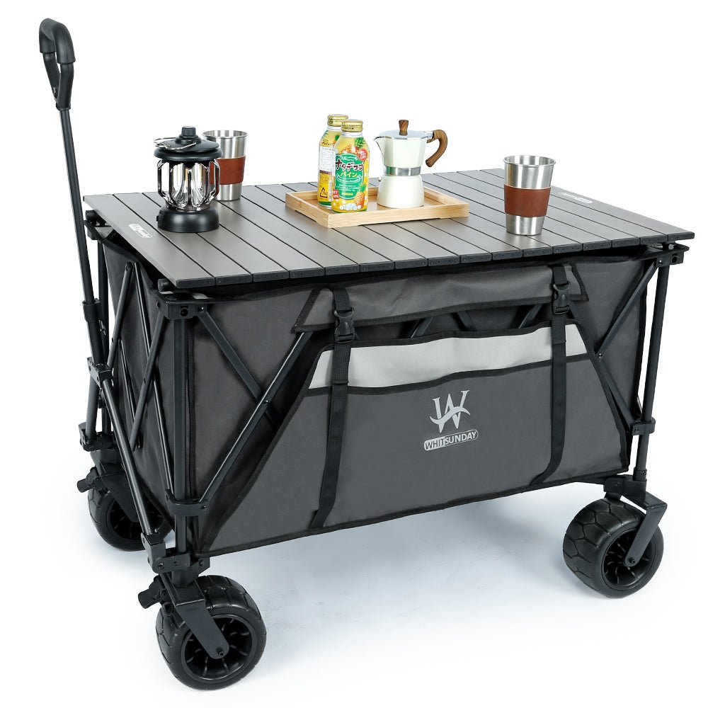 Whitsunday Moko Large Folding Wagon Cart with Aluminum Table Plate