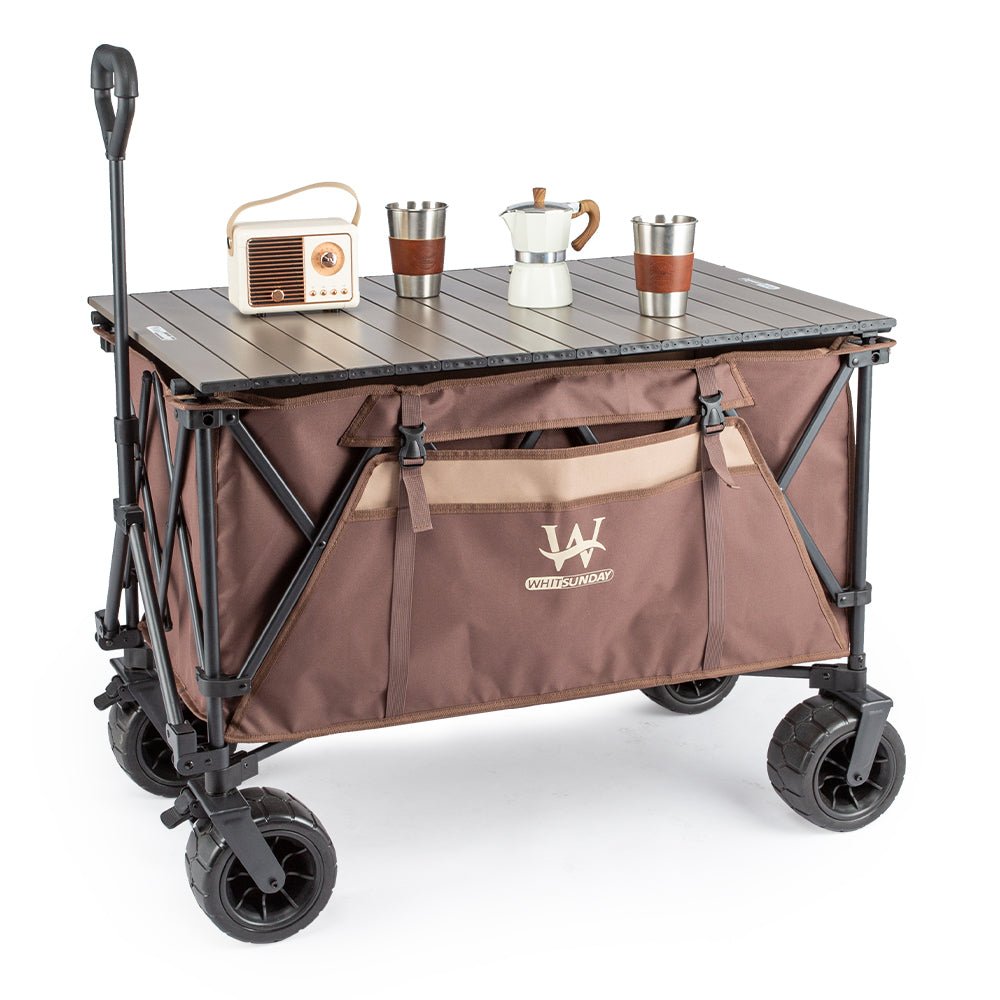 Whitsunday Moko Large Folding Wagon Cart with Aluminum Table Plate