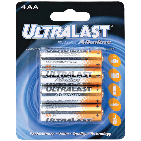 Ultralast ULA2AA AA Alkaline Batteries – 1.5V Long-Lasting Power (Available in 2 Pack, 4 Pack & 100 Pack)