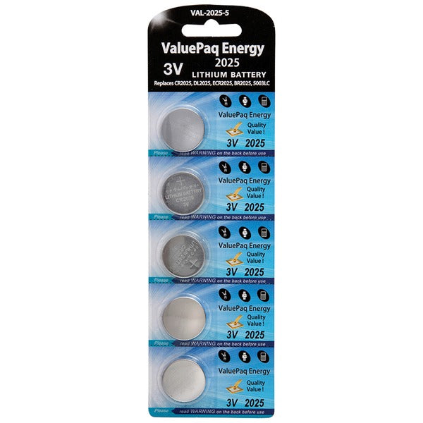 Dantona VAL-2025 ValuePaq Energy CR2025 3V Lithium Coin Cell Batteries – Available in 2 Pack & 5 Pack