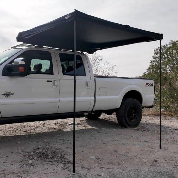 180° Gas-Strut Power-Assisted Vehicle Side Awning – Universal Fit (Two Size Options)
