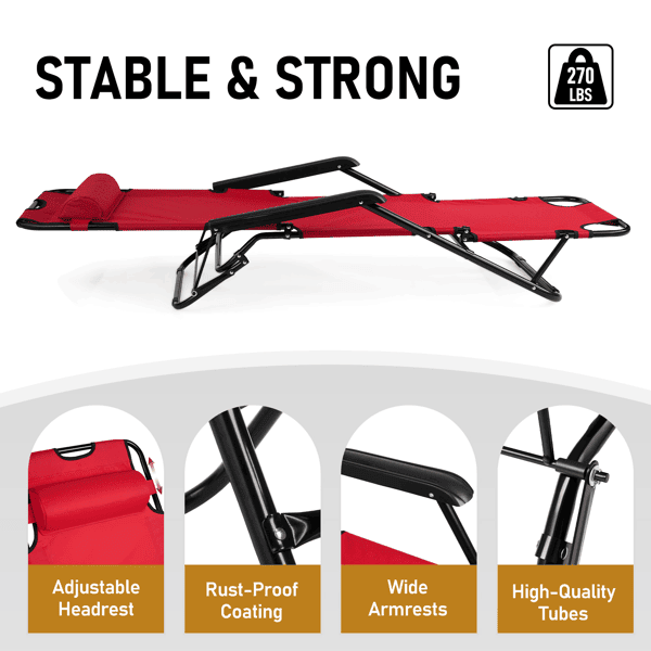 Portable Dual Purposes Extendable Folding Reclining Chair
