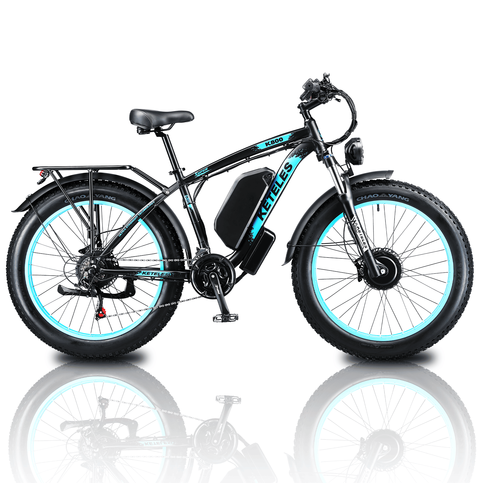 KETELES Electric Bike – 48V 23AH Dual 1000W Motors, 26"x4.0 MTB