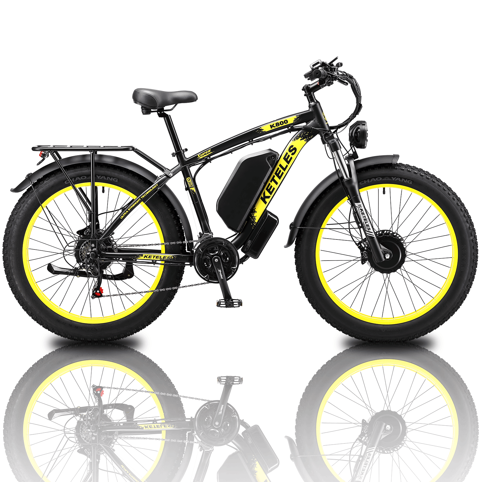 KETELES Electric Bike – 48V 23AH Dual 1000W Motors, 26"x4.0 MTB