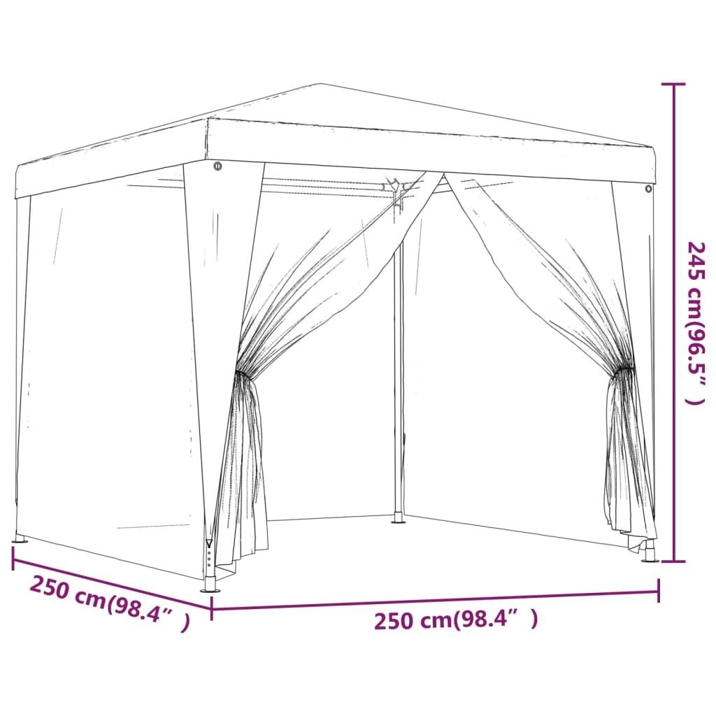 Party Tent with 4 Mesh Sidewalls