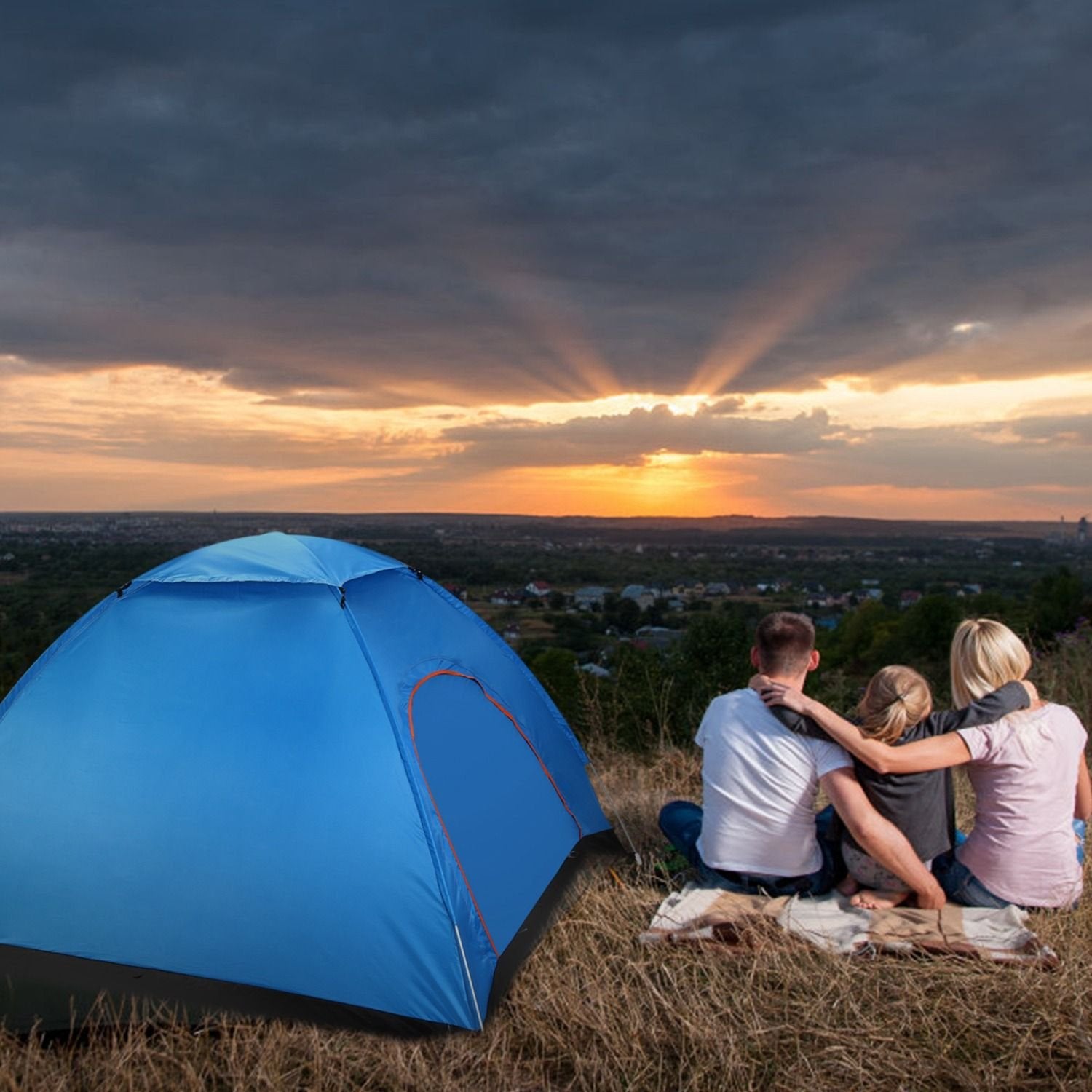 4 Persons Camping Waterproof Pop Up Tent