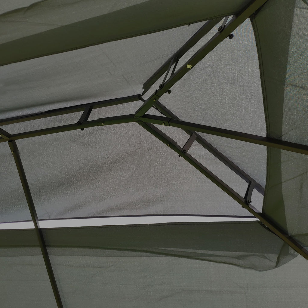 13' x 10' Patio Gazebo Canopy - Double Roof with Mosquito Netting