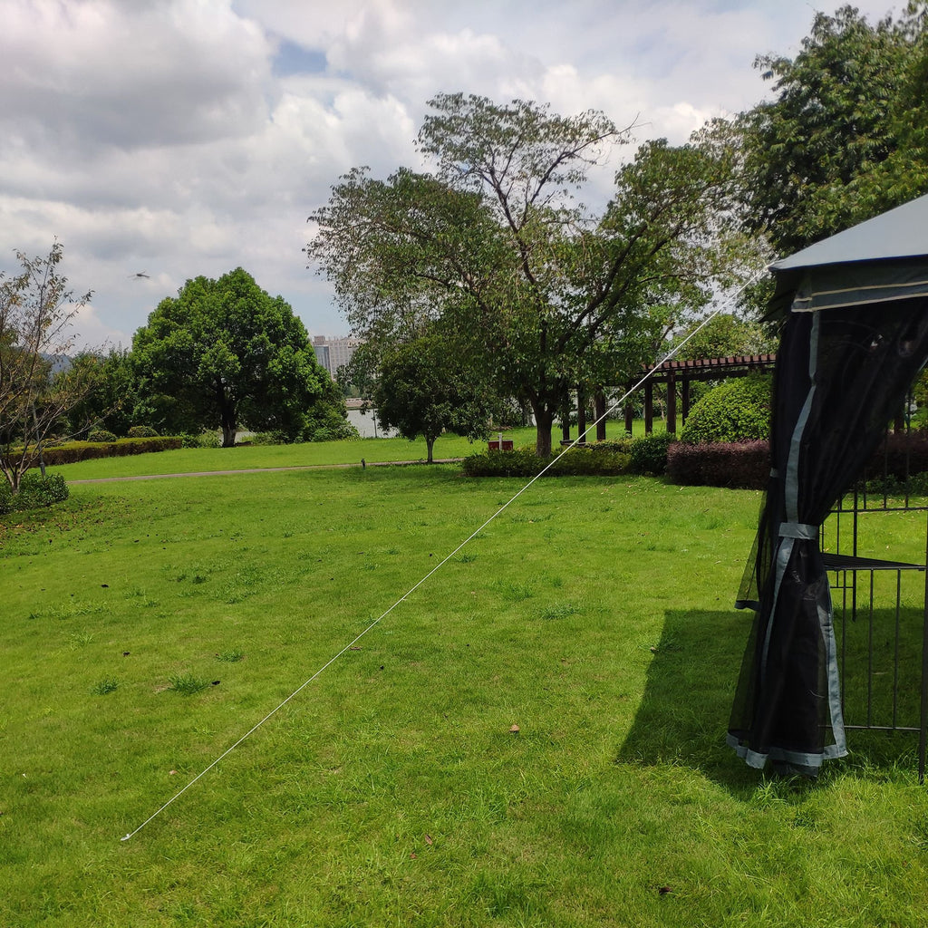 13' x 10' Patio Gazebo Canopy - Double Roof with Mosquito Netting