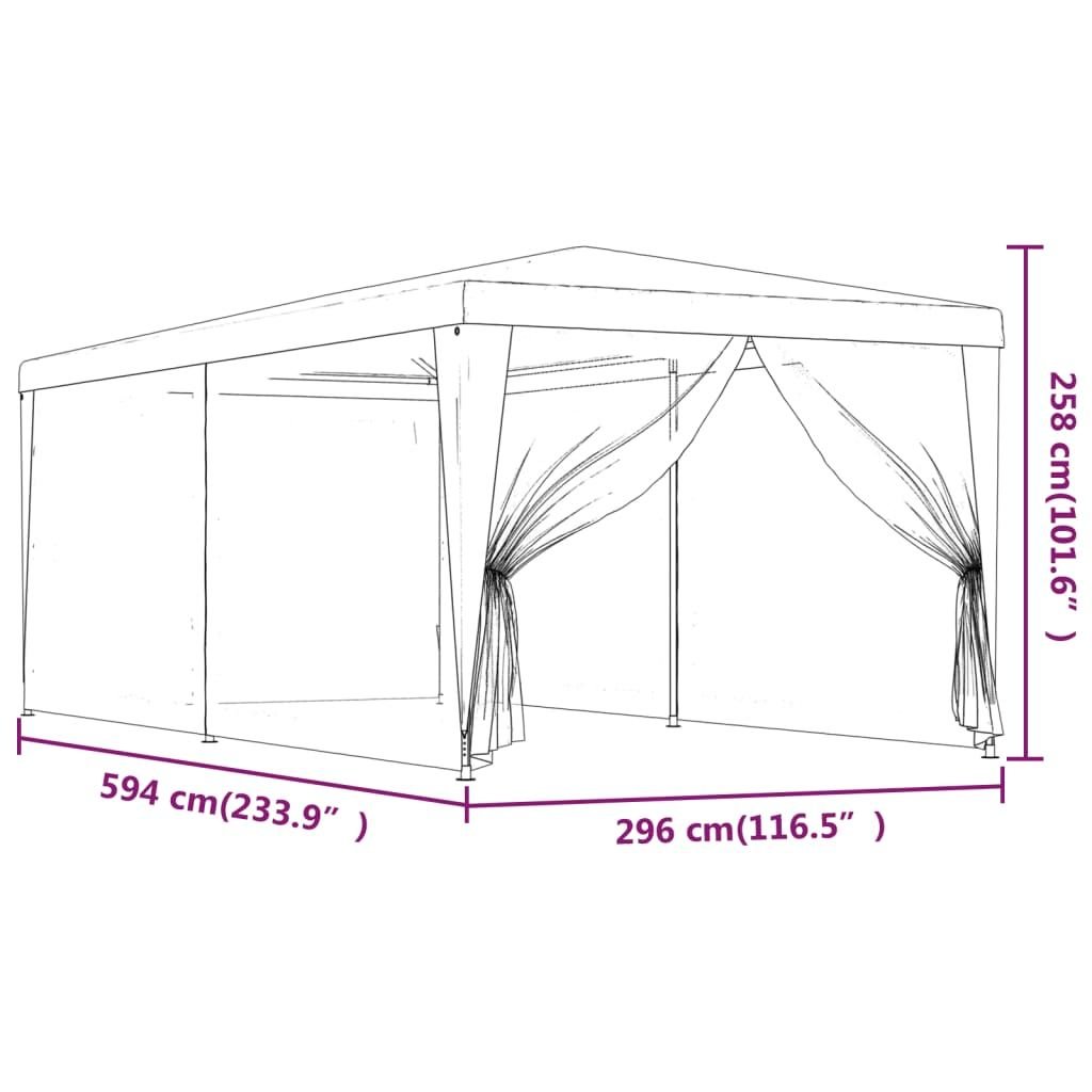Party Tent with 6 Mesh Sidewalls