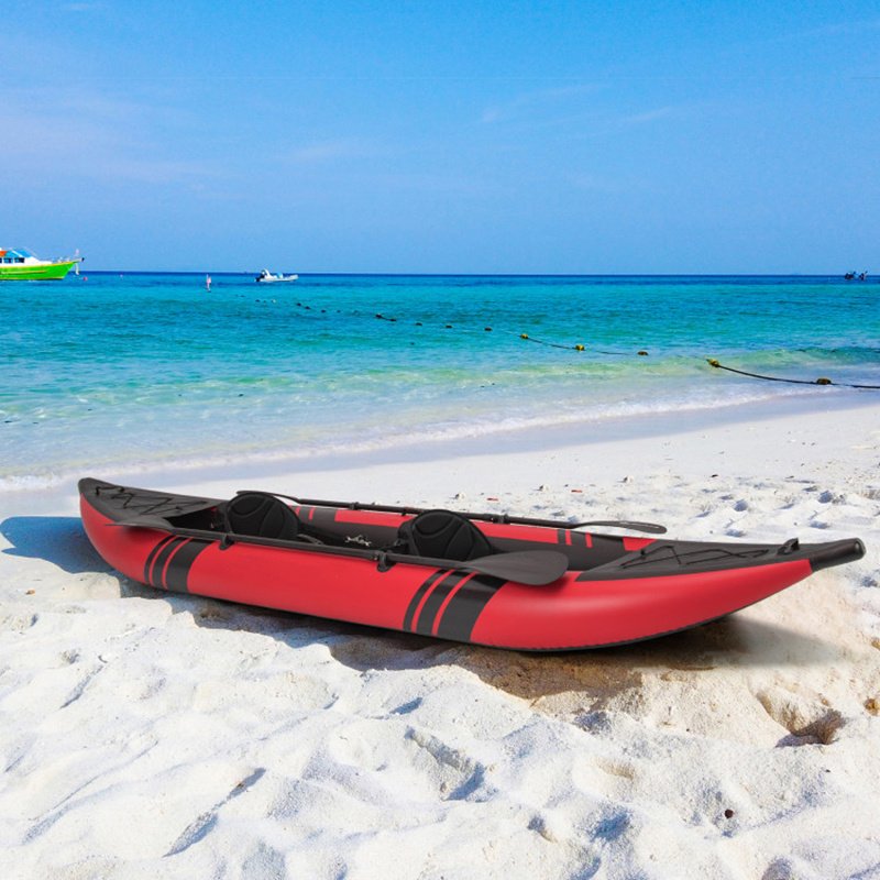 Inflatable 2-Person Kayak Set – Heavy-Duty PVC Kayak with Aluminum Oars, Adjustable Seats & Repair Kit
