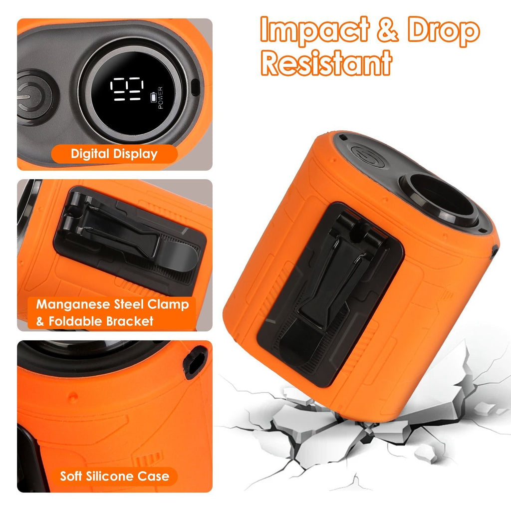 5-in-1 Wearable Waist Clip Fan – 10,000mAh Rechargeable Portable Fan with 5 Speeds, LED Flashlight & Emergency Power Bank