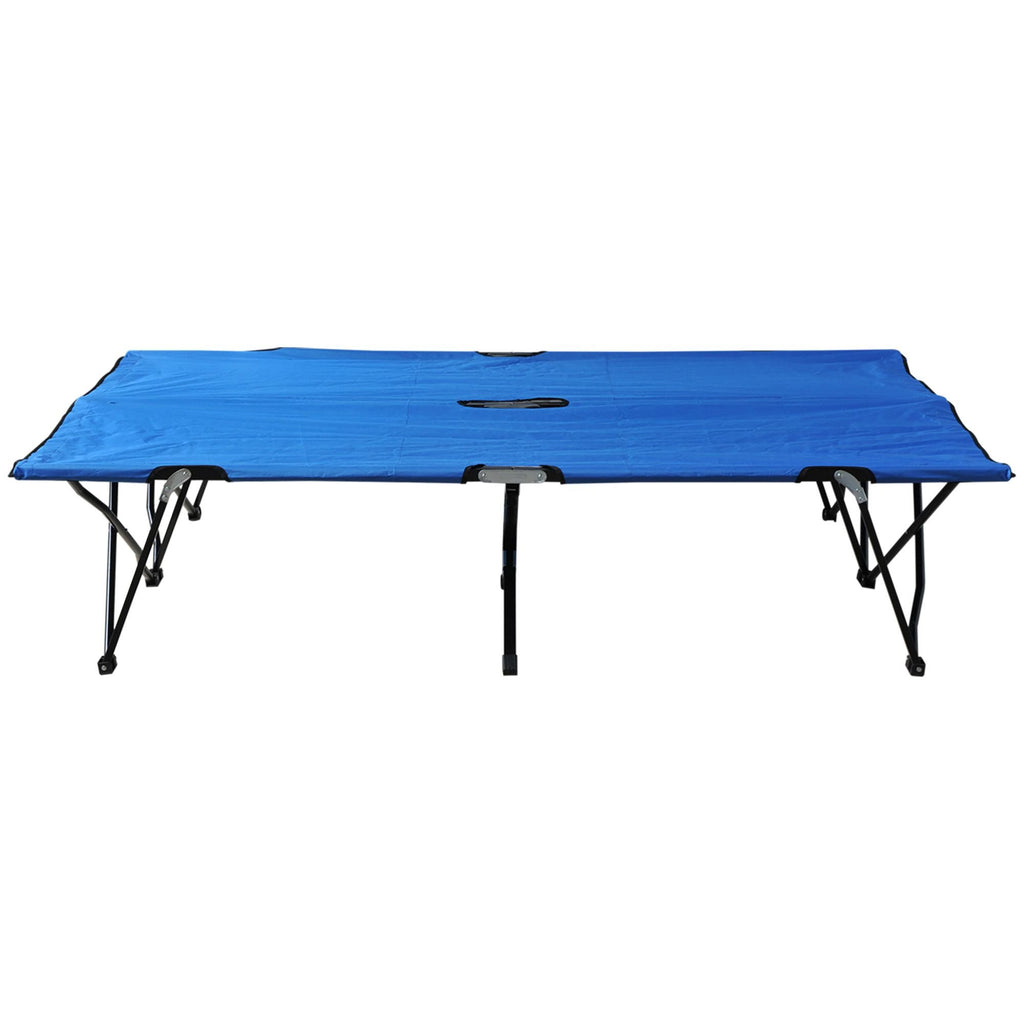 2-Person Folding Camp Cot - 50" Wide Elevated Sleeping Bed