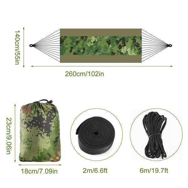 Portable Double Camping Hammock - Mosquito Net, 600 lb Capacity
