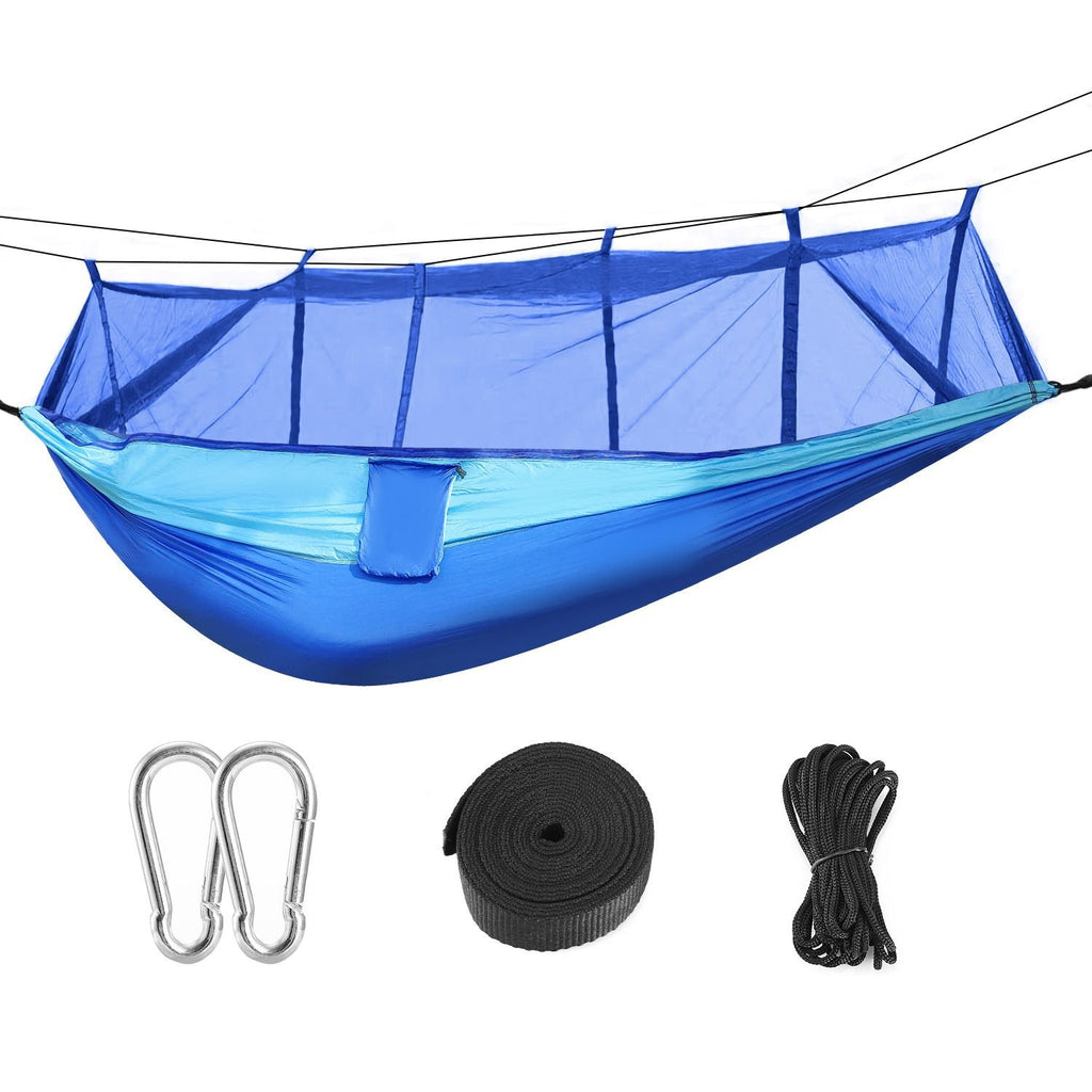 2-Person Hammock with Mosquito Net – 600 lb Load, Portable Nylon Camping Swing