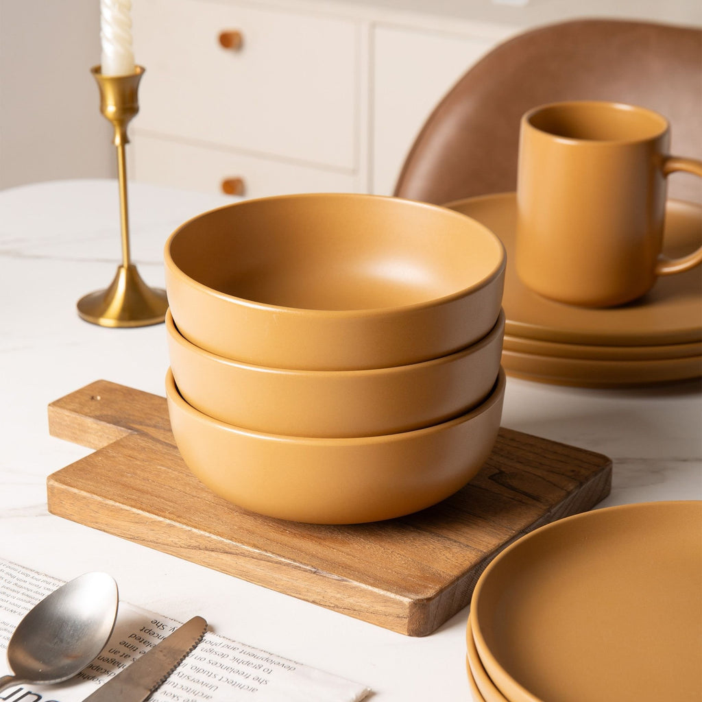 12-Piece Stoneware Dinnerware Set – Microwave & Dishwasher Safe, Non-Toxic, Stackable