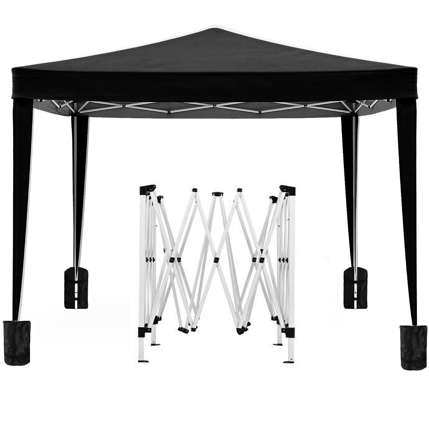10'x10' EZ Pop Up Canopy with 4 Removable Sidewalls, Carry Bag & Weight Bags