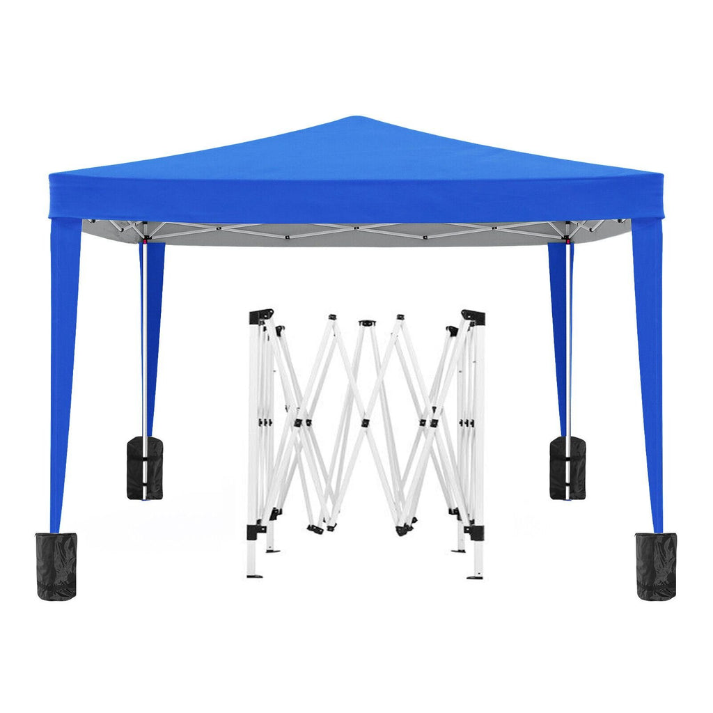 10'x10' EZ Pop Up Canopy with 4 Removable Sidewalls, Carry Bag & Weight Bags