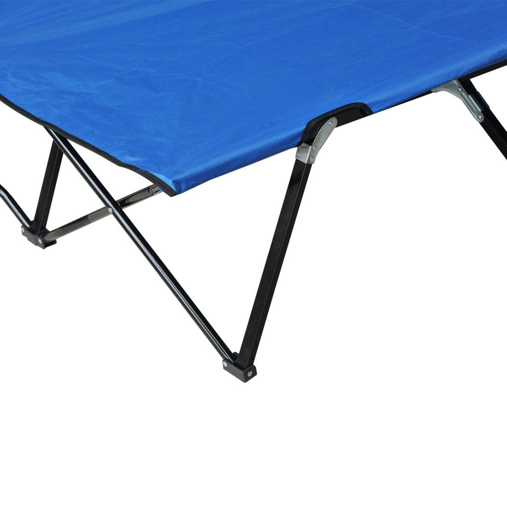 2-Person Folding Camp Cot - 50" Wide Elevated Sleeping Bed