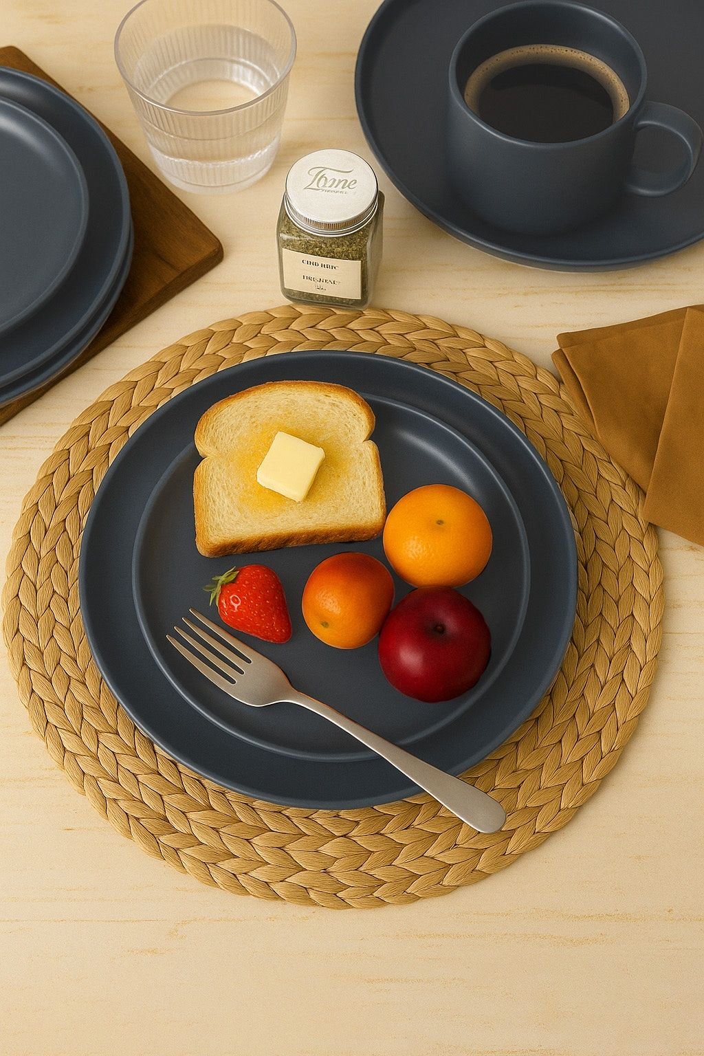 12-Piece Stoneware Dinnerware Set – Microwave & Dishwasher Safe, Non-Toxic, Stackable