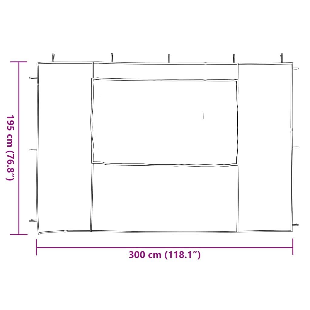 Party Tent Sidewall 2 pcs with Window PE