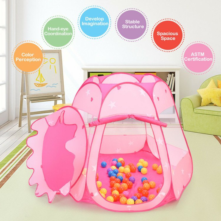 Portable Kids’ Playhouse Tent with 100 Colorful Balls – Fun Indoor Toy