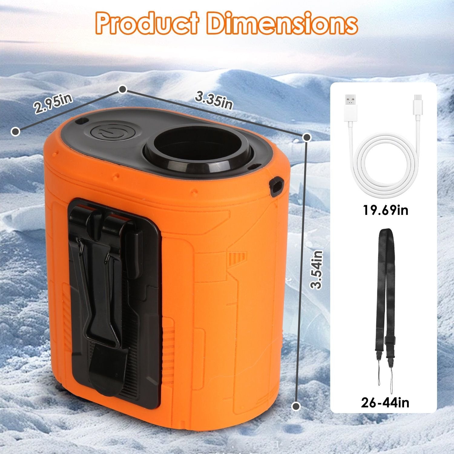 5-in-1 Wearable Waist Clip Fan – 10,000mAh Rechargeable Portable Fan with 5 Speeds, LED Flashlight & Emergency Power Bank