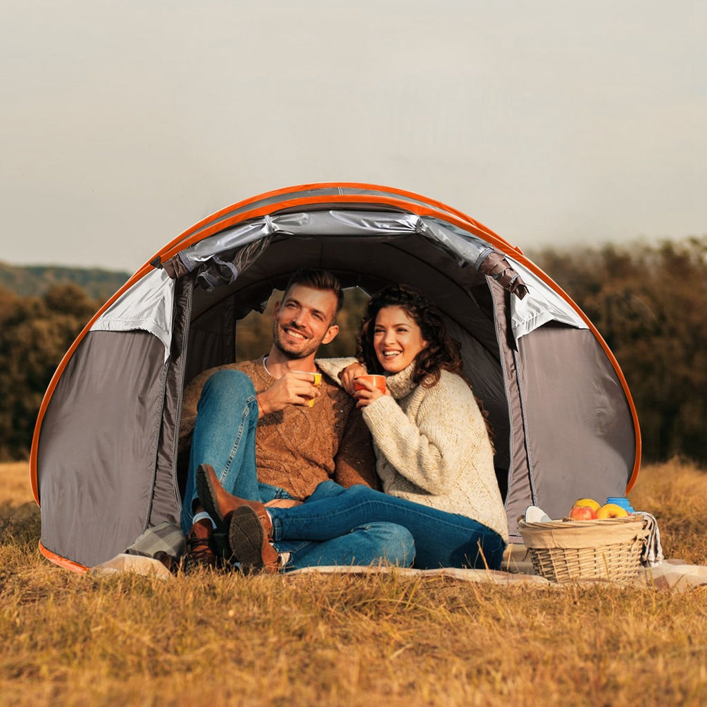 Pop Up Camping Tent with 4 Mosquito Net Windows