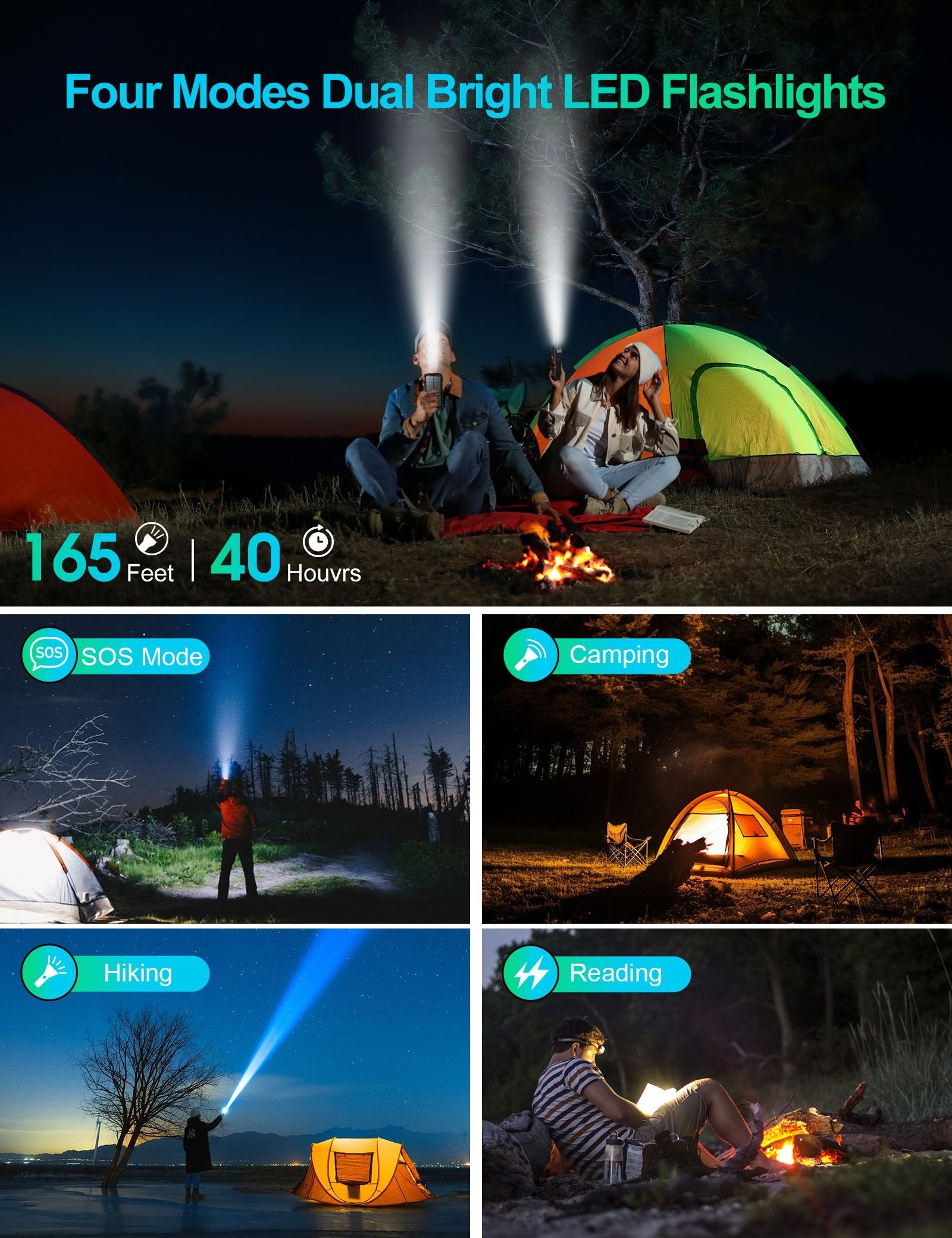 Portable Solar Charger: 33,500mAh, Fast Charging, Waterproof, 6W Flashlight for iPhone, Samsung, Tablet
