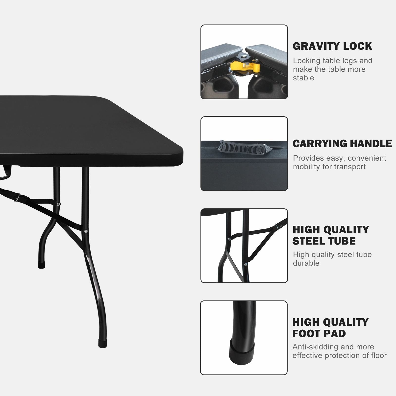 Portable Folding Table High Load-Bearing Plastic Camping Table