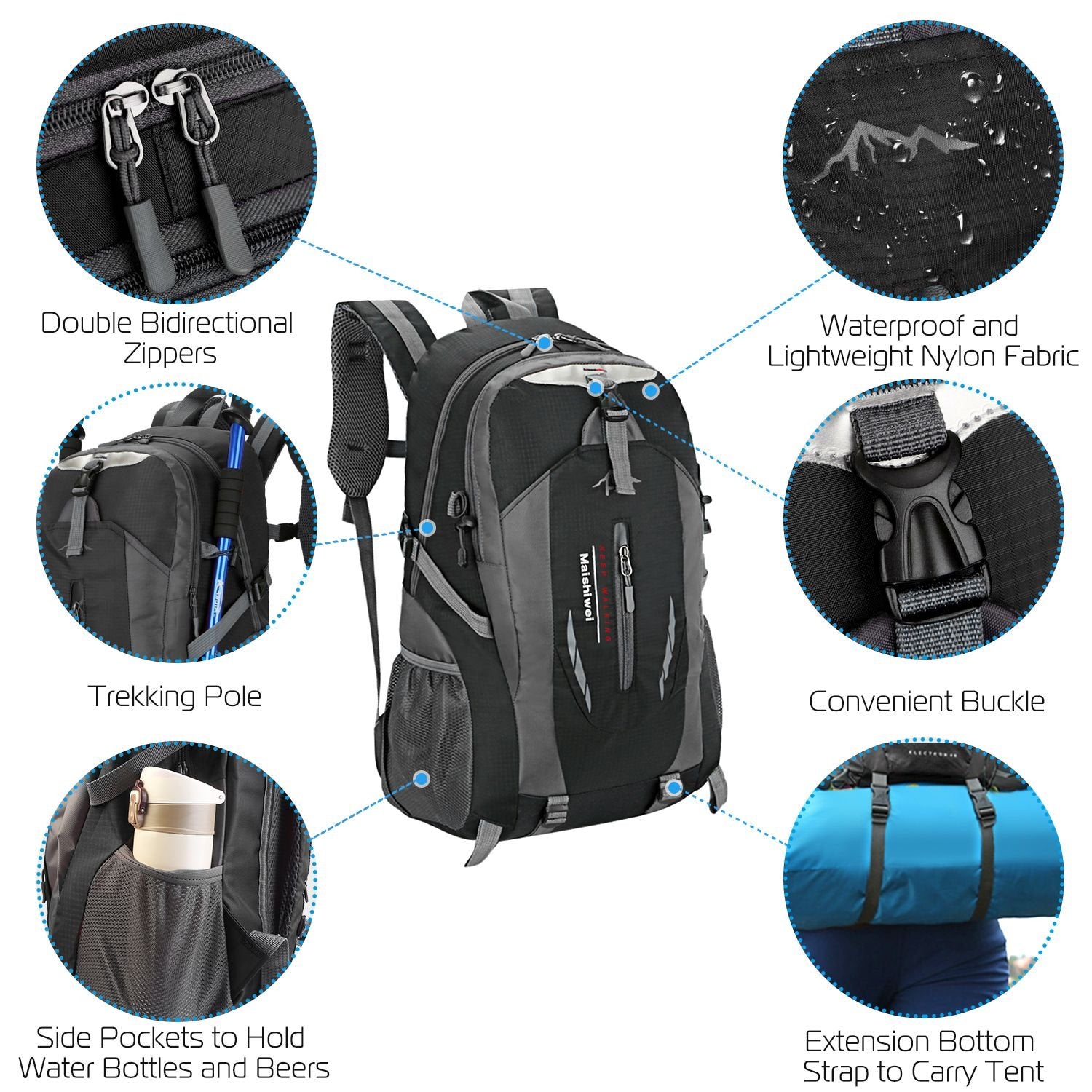 36L Waterproof Outdoor Travel Backpack