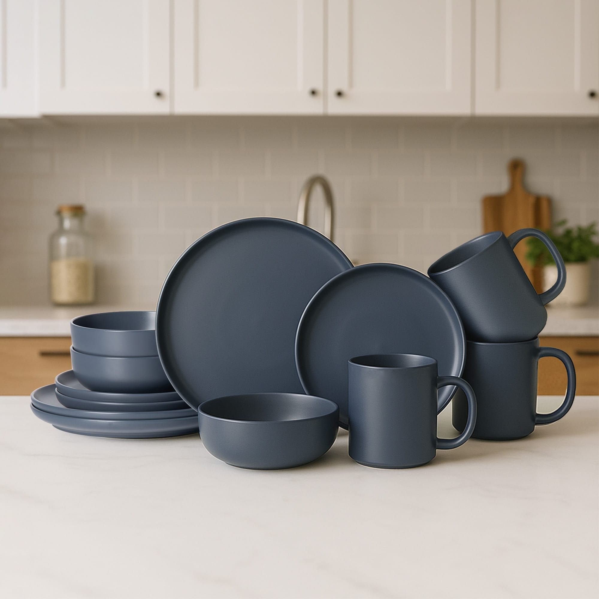 12-Piece Stoneware Dinnerware Set – Microwave & Dishwasher Safe, Non-Toxic, Stackable