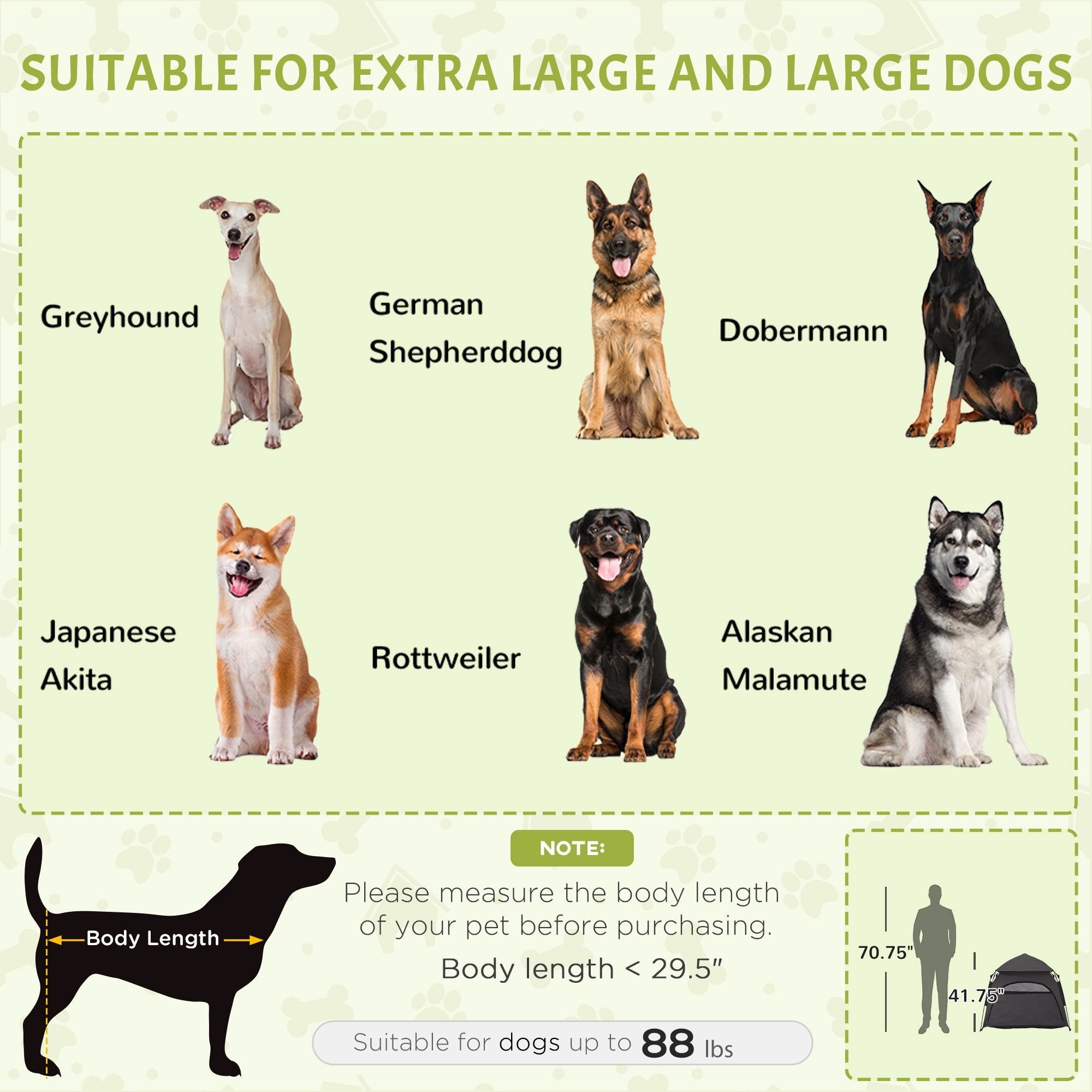PawHut Extra Large Portable Dog Camping Tent