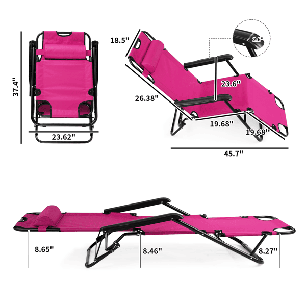 Portable Dual Purposes Extendable Folding Reclining Chair