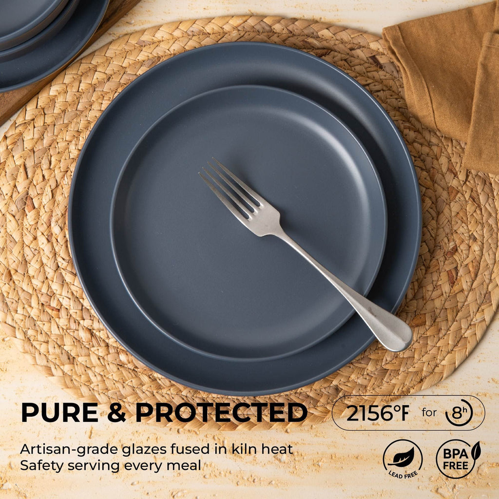 12-Piece Stoneware Dinnerware Set – Microwave & Dishwasher Safe, Non-Toxic, Stackable