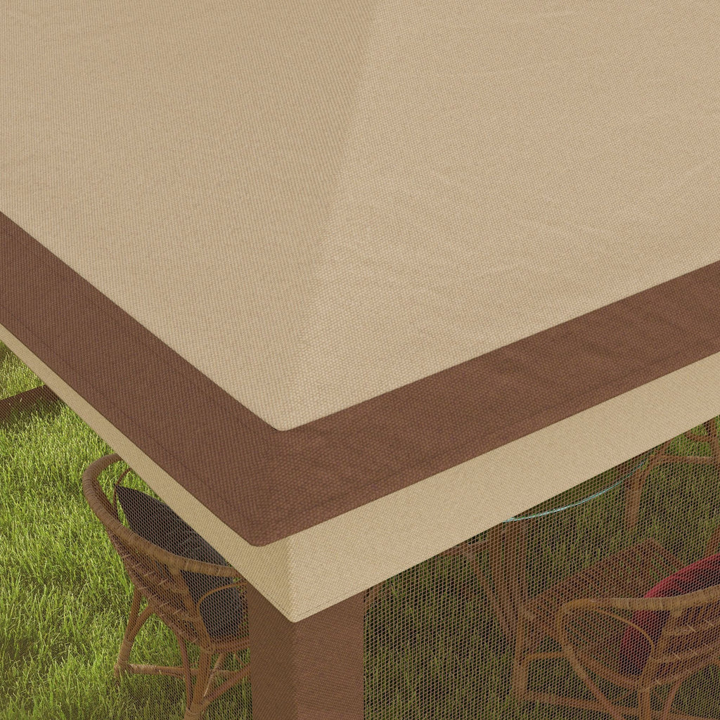 Outdoor Patio Pop Up Canopy Gazebo Shelter with Zipper Netting, Carry Bag