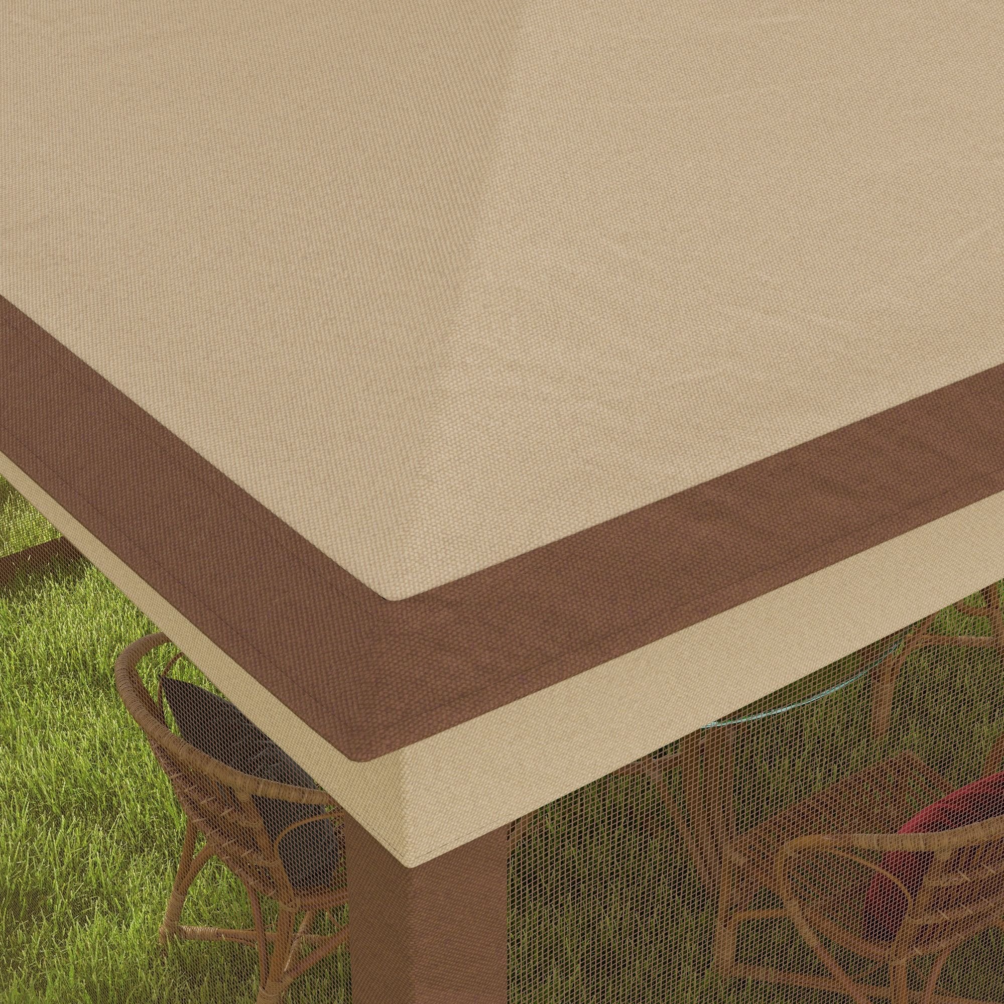 Outdoor Patio Pop Up Canopy Gazebo Shelter with Zipper Netting, Carry Bag