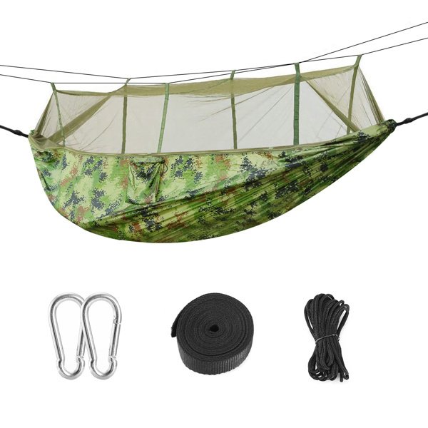 Portable Double Camping Hammock - Mosquito Net, 600 lb Capacity