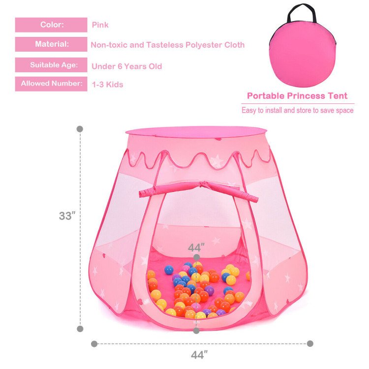 Portable Kids’ Playhouse Tent with 100 Colorful Balls – Fun Indoor Toy