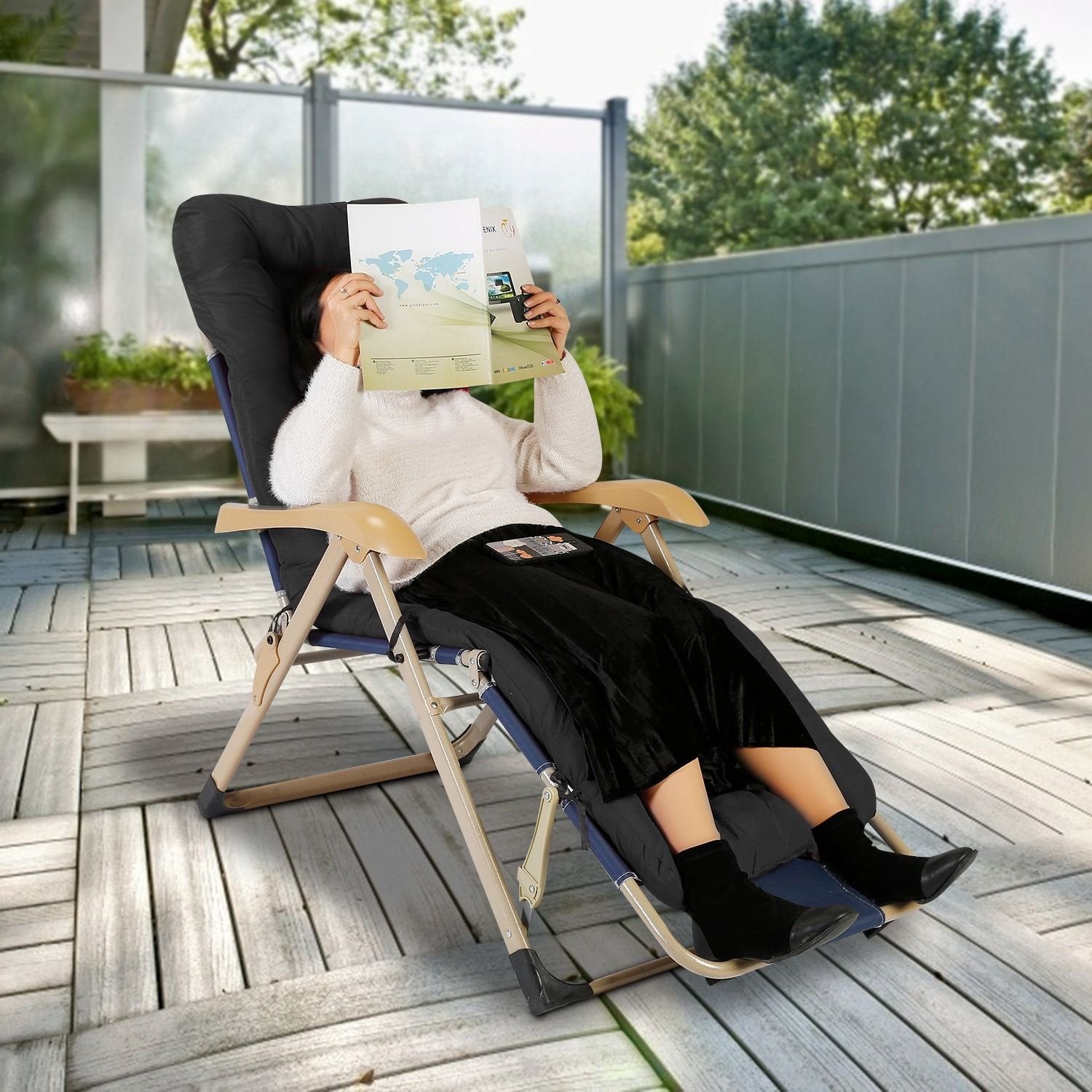 71" x 22" Plus Chaise Lounger Cushion - Outdoor Patio Recliner Pad
