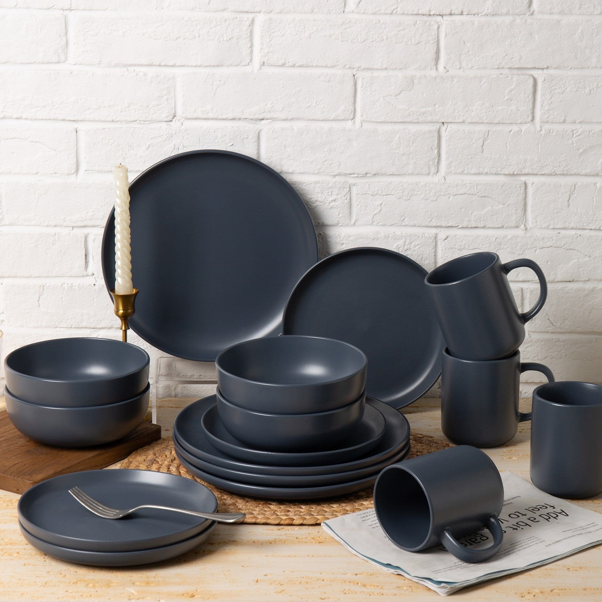 12-Piece Stoneware Dinnerware Set – Microwave & Dishwasher Safe, Non-Toxic, Stackable