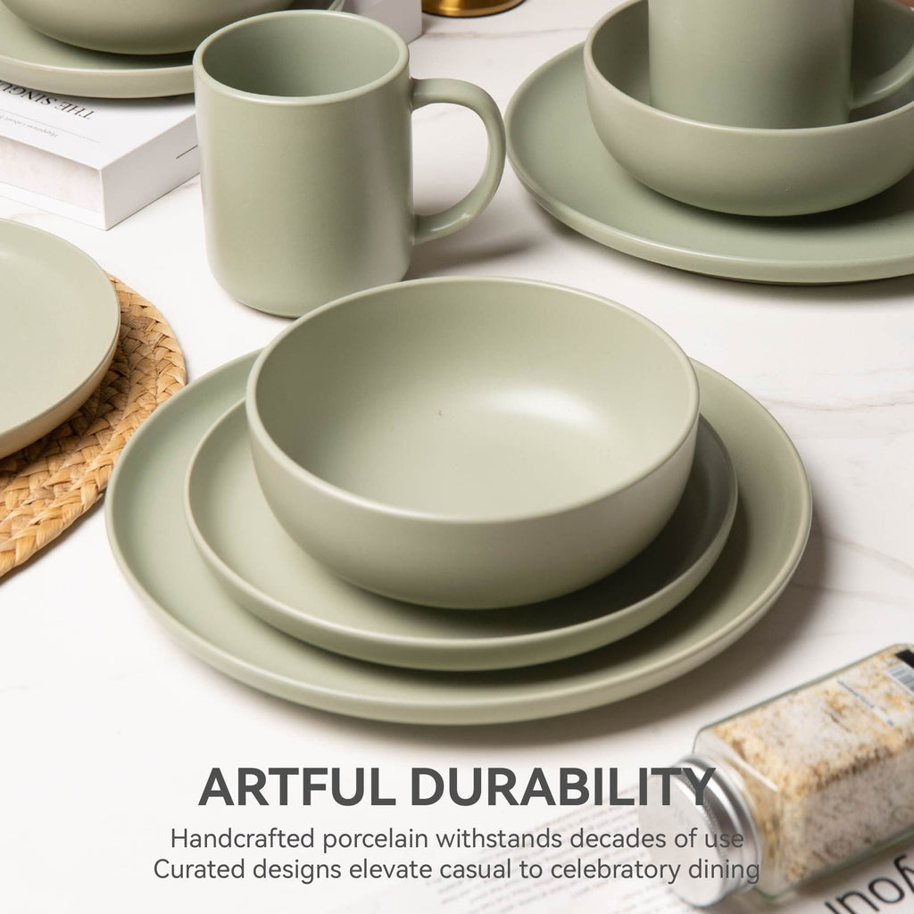 12-Piece Stoneware Dinnerware Set – Microwave & Dishwasher Safe, Non-Toxic, Stackable