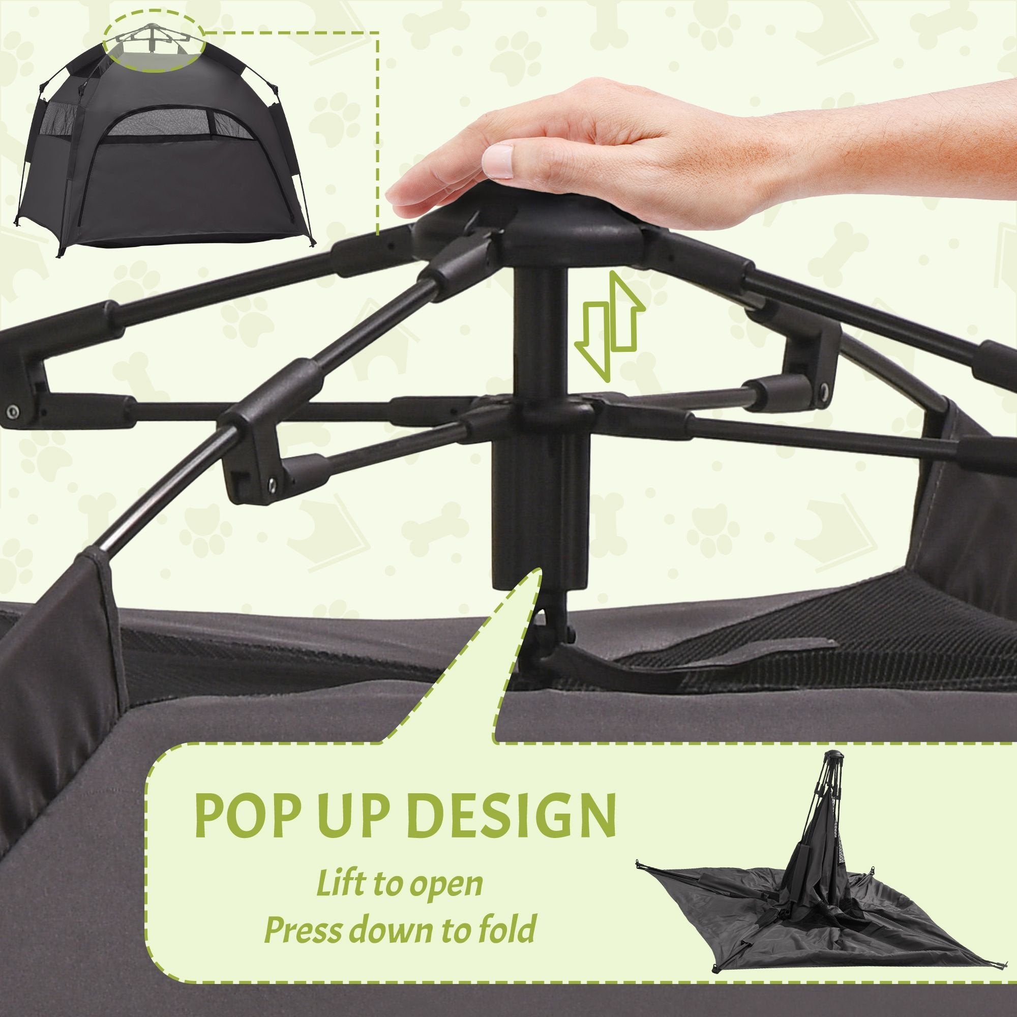 PawHut Extra Large Portable Dog Camping Tent