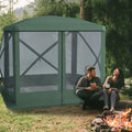 Outsunny Pop-Up Camping Canopy Gazebo – Screen Shelter Party Tent, 1-Person Easy Setup with Ventilating Mesh & Carry Bag